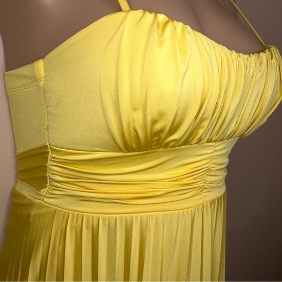 Juniors XL Speechless Yellow Event Party Formal Dress Prom Cocktail Pleated - Picture 11 of 15